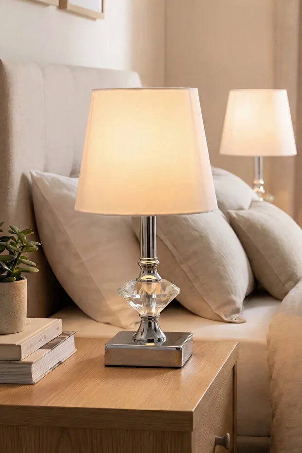 Star Gümüş-beyaz Abajur 2 Adet